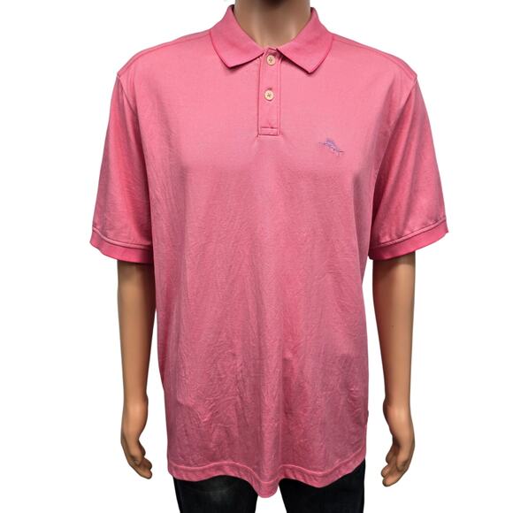 Tommy Bahama Other - Tommy Bahama Polo Shirt Men L Confetti Pink Short Sleeves Marlin ST226363TX